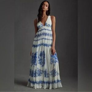 Sachin + Babi Blue and White Maxi Dress